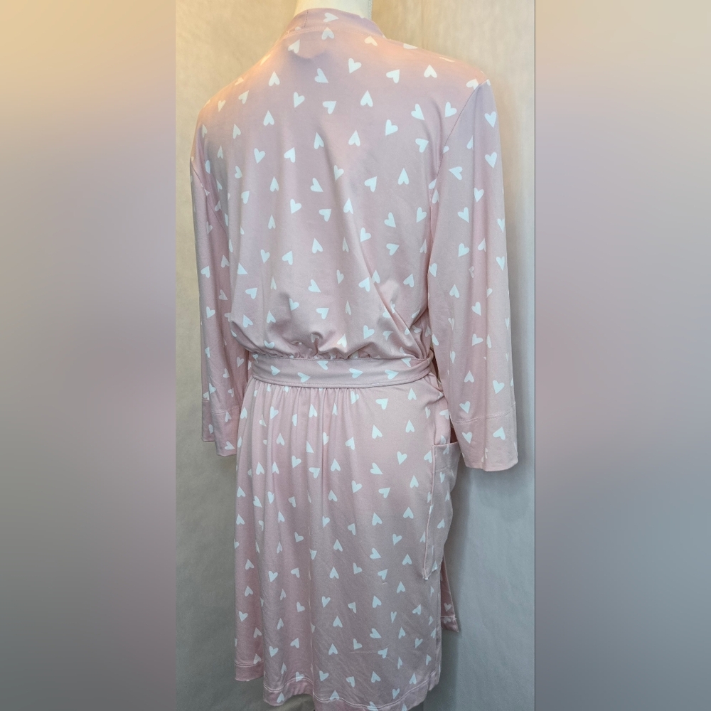 Star & Skye By: Pj Salvage Pink Heart Print Women's Robe - Picture 10 of 12